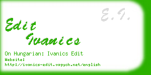 edit ivanics business card